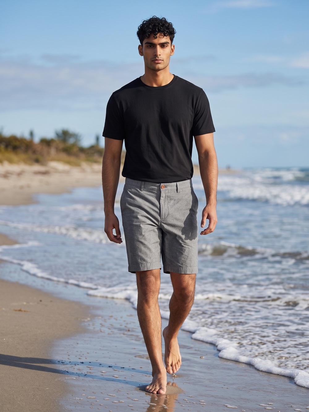 J. CREW 11" RIVINGTON 100% Cotton Gray Charcoal Flat Front Shorts SIZE 34"